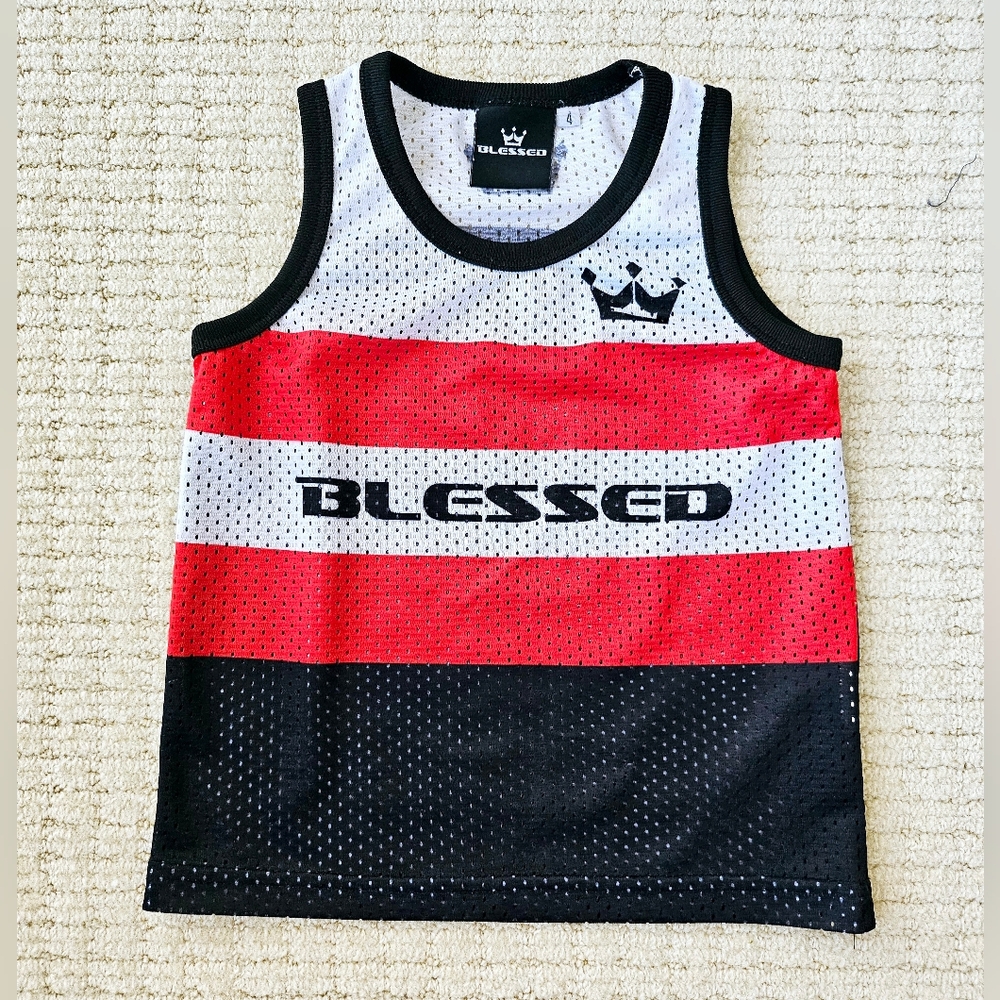 Kids' Hawaii Blessed Red and Black Tank Top